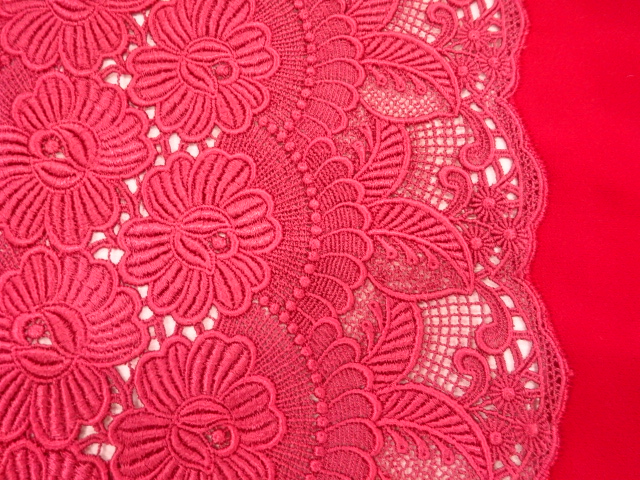  ビロードレース花模様ショール